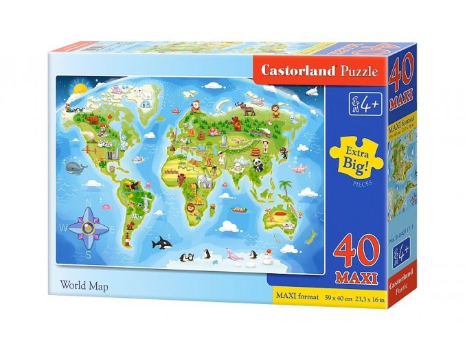 Castorland podlahové puzzle Obrázková mapa světa 40 Maxi dílků