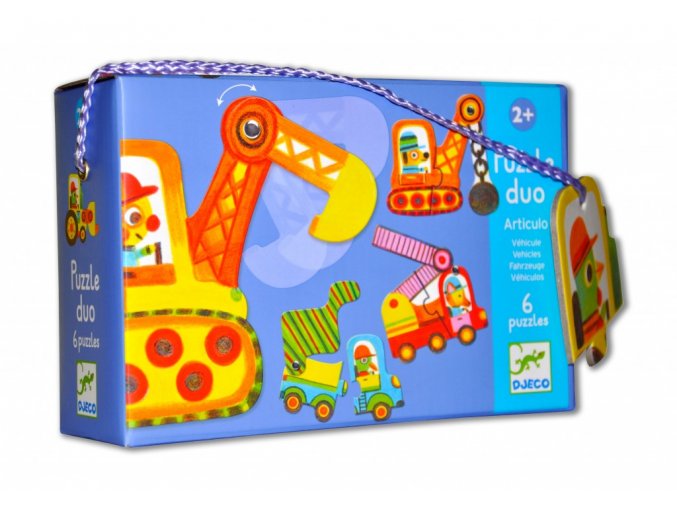 Djeco Duo puzzle Autíčka v pohybu 6 ks