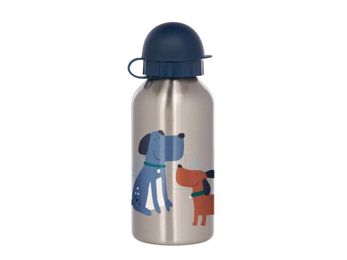Sigikid Lahvička z nerezové oceli na pití Pejsci - modrá 400 ml