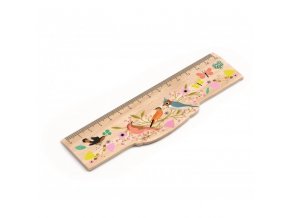 Djeco Dřevěné designové pravítko Tina 15 cm