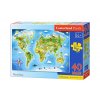 Castorland podlahové puzzle Obrázková mapa světa 40 Maxi dílků