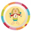 Sigikid Dětský talířek zajíček RAINBOW RABBIT se silikonem 21,5 cm