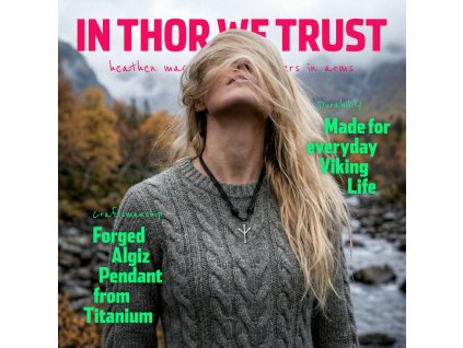 in thor we trust algiz rune titanium pendant 006