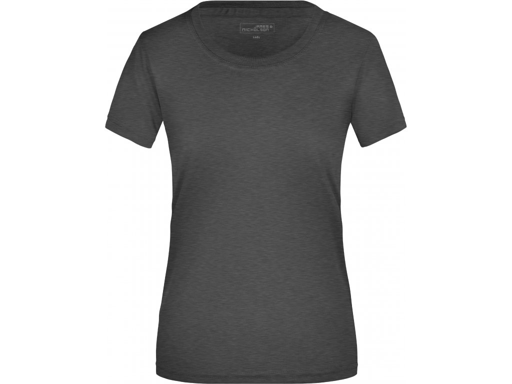 Dámské žerzejové sportovní tričko JN 357 Barva: tmavě šedý melír, Velikost: S