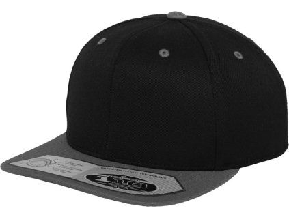 6 panelová kšiltovka Fitted Snapback černá šedá