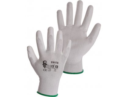 Bílé rukavice cxs brita povrstvení polyuretan