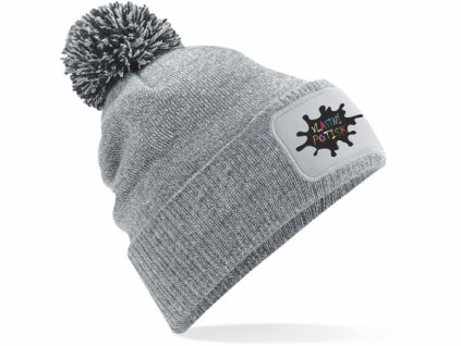 Zimní čepice s bambulí a vlastním potiskem