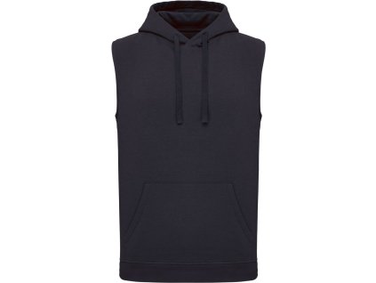 Unisex mikina s kapucí bez rukávů PA 393 (Barva černá, Velikost XS)