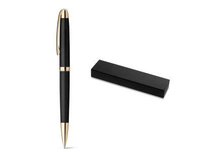 EZEKIEL. Kovové kuličkové pero s otočným mechanismem (Barva černá)