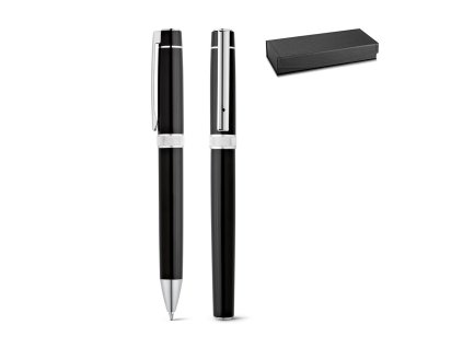 DOURO. Sada kovového kuličkového pera s klipem (Barva černá)