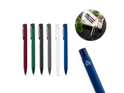 Kuličkové pero s pryžovou úpravou CLINT (Barva černá)