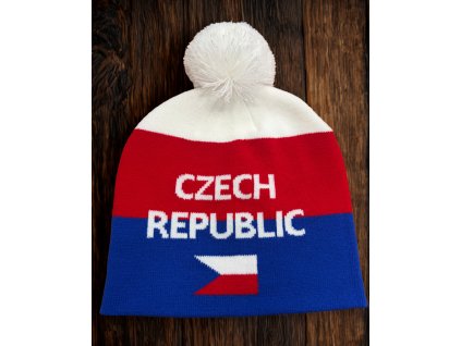 Zimní čepice Czech Republic s bambulí