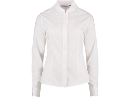 Popelínová halenka s dlouhým rukávem KK 261 (Barva bílá, Velikost XS)