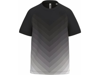 Dětské sportovní tričko s barevným gradientem černé