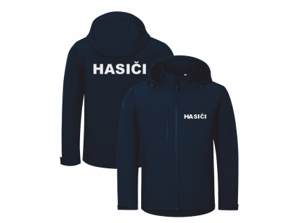Tmavě modrá bunda s reflexním potiskem hasiči