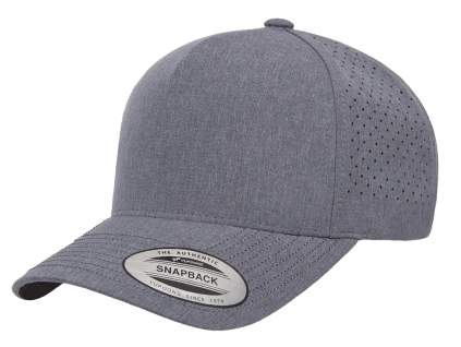 5panelová snapback kšiltovka s perforací YP Classics šedý melír