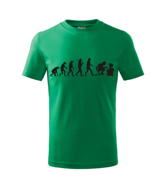Tričko s potiskem EVOLUCE Barva: středně zelená, Velikost: M
