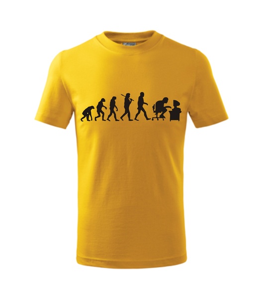 Tričko s potiskem EVOLUCE Barva: žlutá, Velikost: S