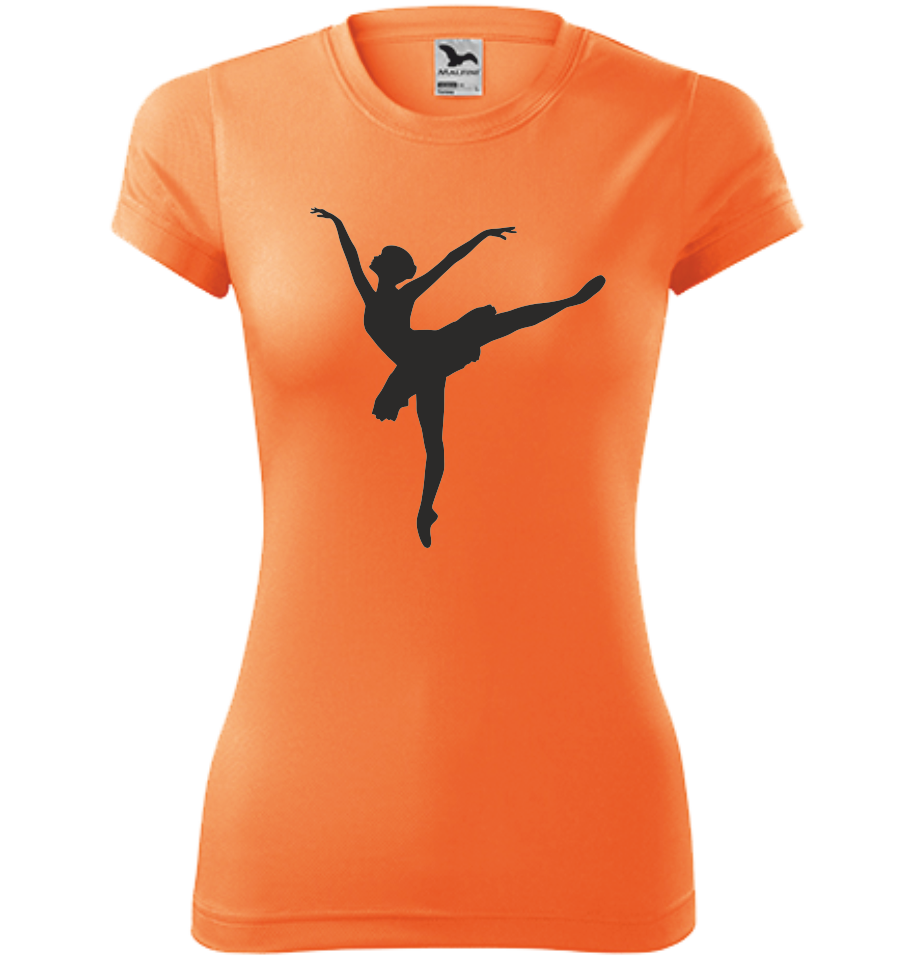 Dámské tričko s BALETKOU Barva: fluorescenční oranžová, Velikost: XS