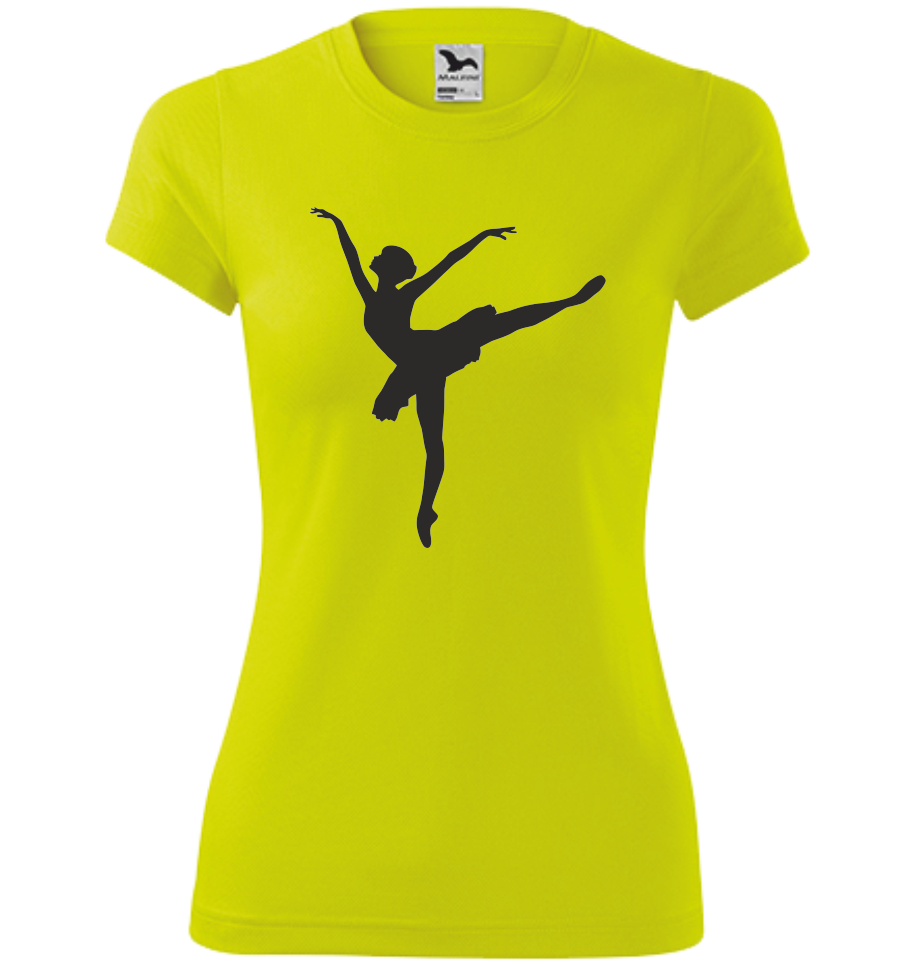 Dámské tričko s BALETKOU Barva: fluorescenční žlutá, Velikost: M