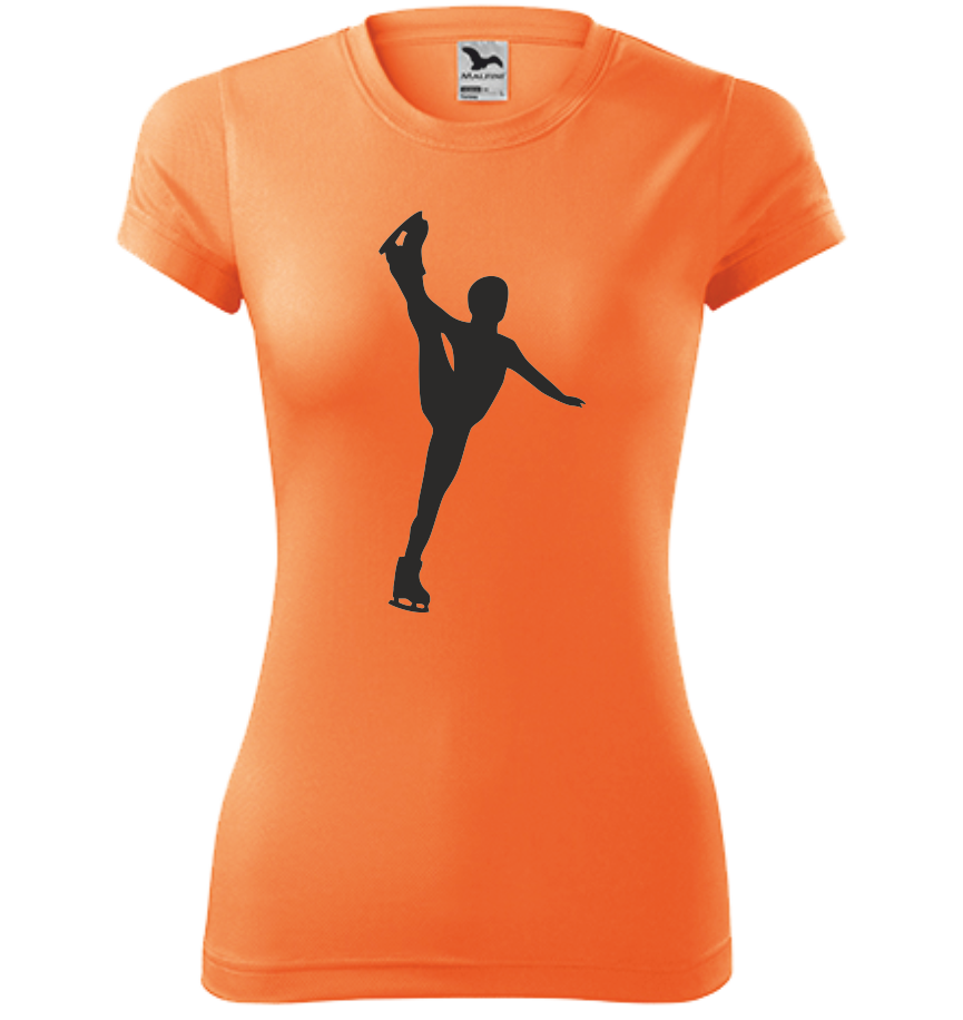 Dámské tričko s KRASOBRUSLAŘKOU Barva: fluorescenční oranžová, Velikost: XS