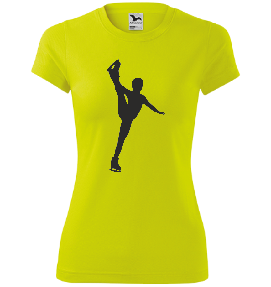 Dámské tričko s KRASOBRUSLAŘKOU Barva: fluorescenční žlutá, Velikost: M
