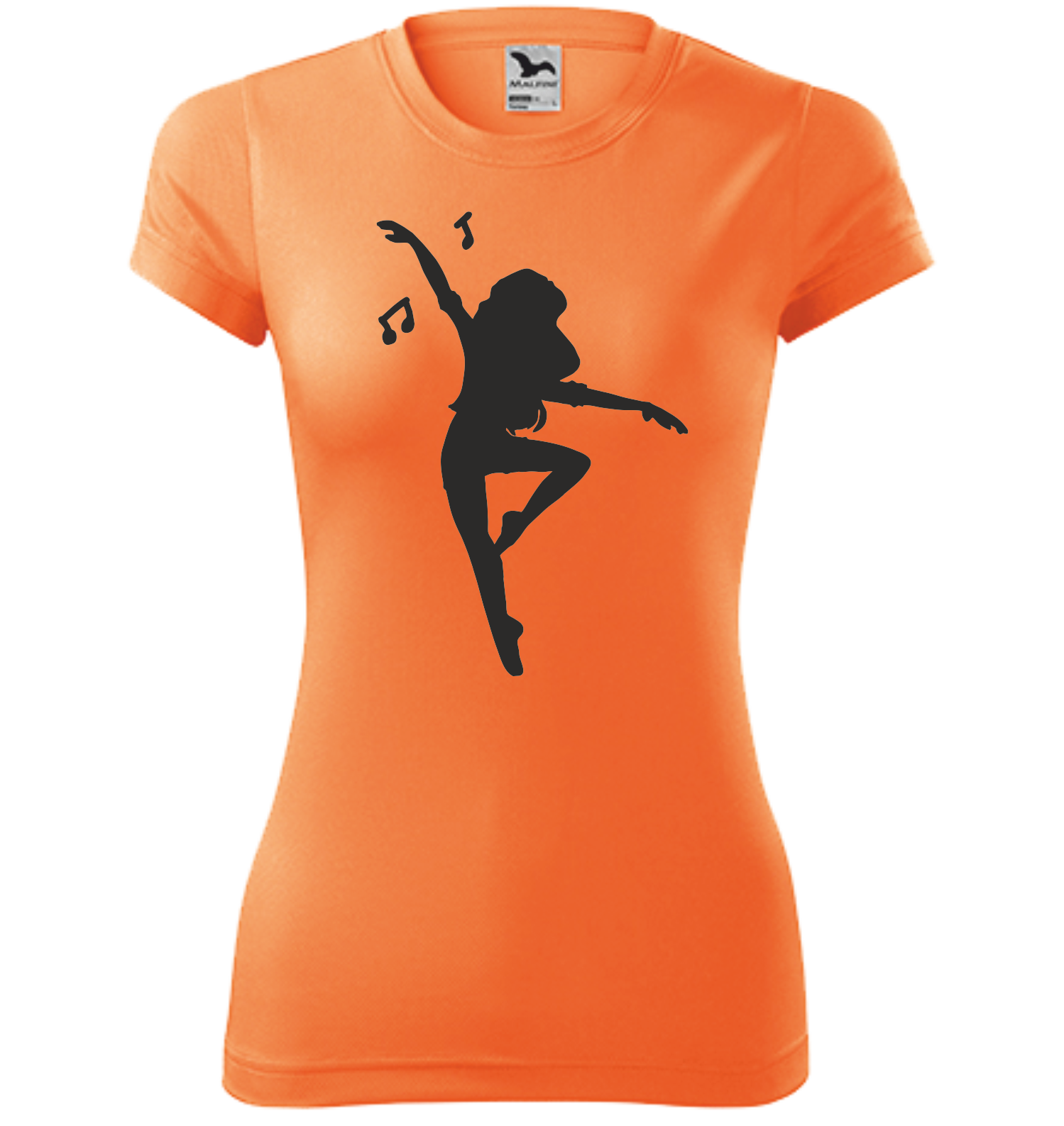 Dámské tričko s TANEČNICÍ Barva: fluorescenční oranžová, Velikost: XS