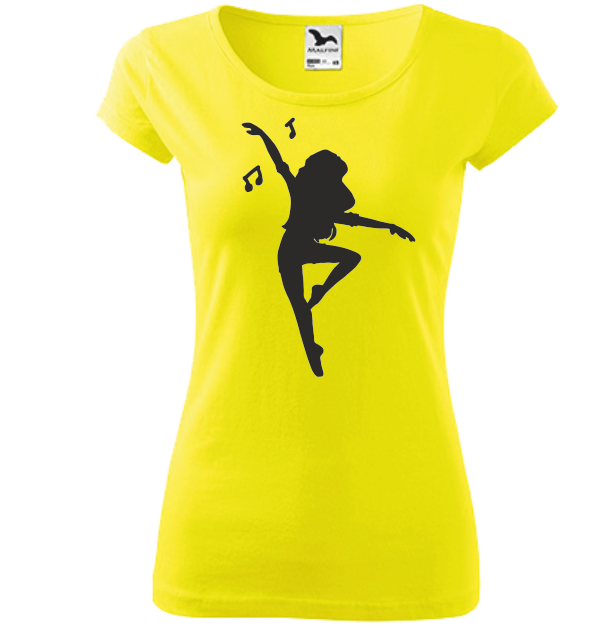 Dámské tričko s TANEČNICÍ Barva: fluorescenční žlutá, Velikost: XL