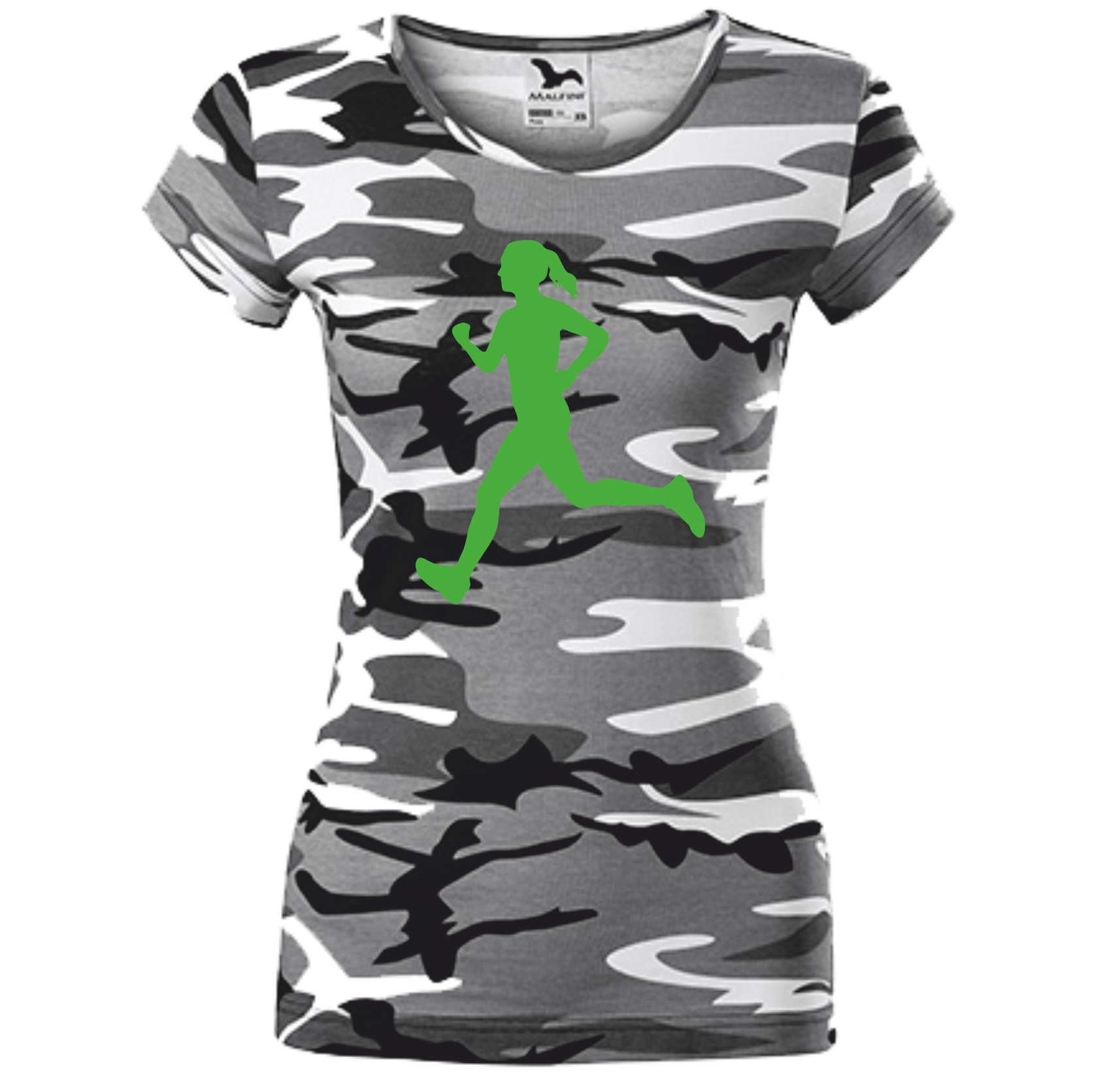 Dámské tričko s BĚŽKYNÍ Barva: camouflage gray, Velikost: XS