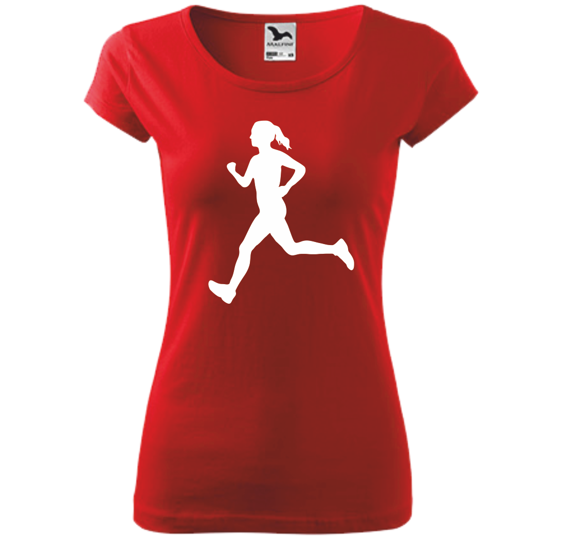 Dámské tričko s BĚŽKYNÍ Barva: červená, Velikost: S
