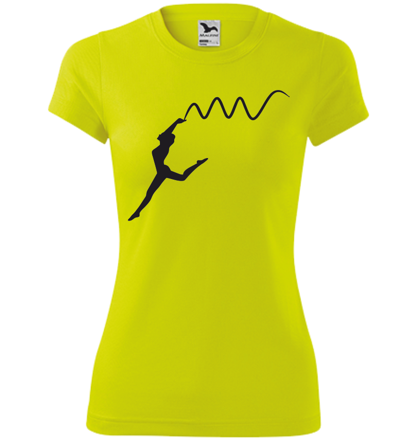 Dámské tričko s GYMNASTKOU Barva: fluorescenční žlutá, Velikost: M