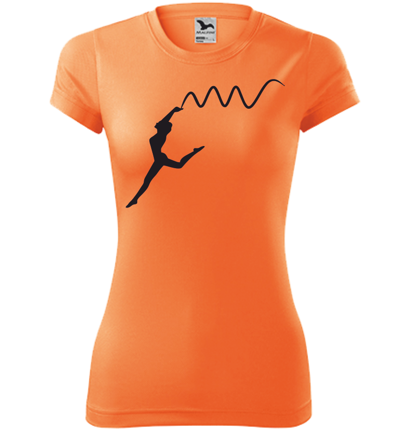 Dámské tričko s GYMNASTKOU Barva: fluorescenční oranžová, Velikost: XS