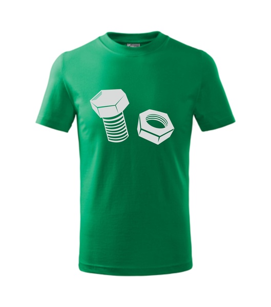 Dětské tričko ŠROUB A MATICE Barva: středně zelená, Velikost: 122 cm/6 let