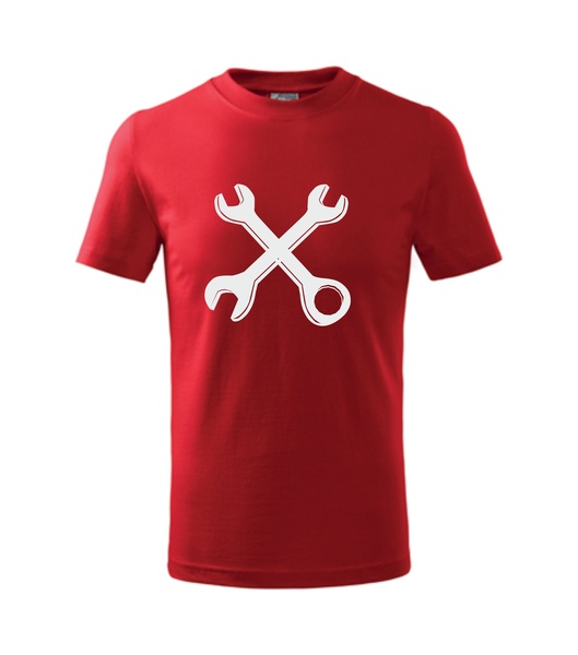 Dětské tričko se ZKŘÍŽENÝM KLÍČEM Barva: červená, Velikost: 110 cm/4 roky