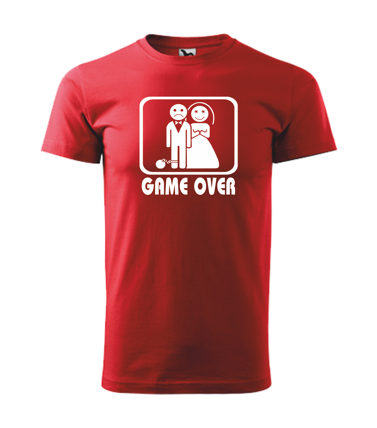 Tričko GAME OVER Barva: červená, Velikost: XL