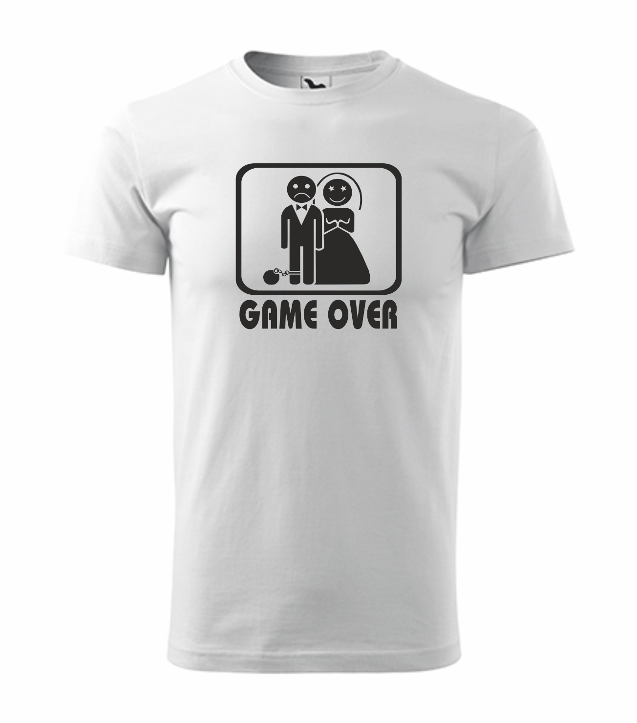 Tričko GAME OVER Barva: bílá, Velikost: 4XL