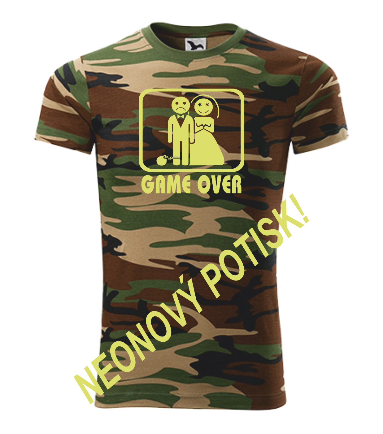 Tričko GAME OVER Barva: camouflage brown, Velikost: XL