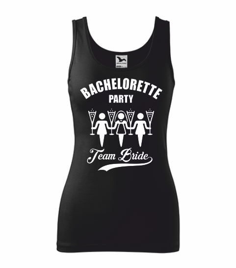 Dámské tílko s BACHELORETTE PARTY - TEAM BRIDE Barva: černá, Velikost: XL
