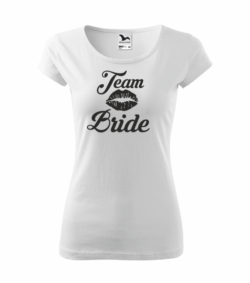 Dámské tričko na rozlučku se svobodou TEAM BRIDE Barva: bílá, Velikost: XS