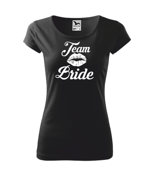 Dámské tričko na rozlučku se svobodou TEAM BRIDE Barva: černá, Velikost: XL