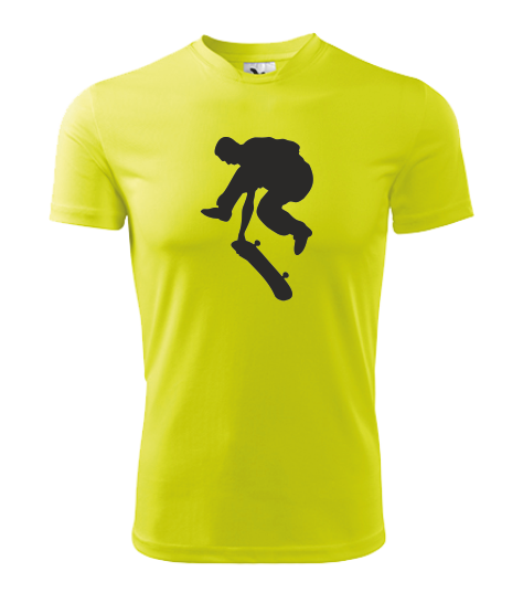 Tričko pánské/dětské s SKATEBOARDISTOU Barva: fluorescenční žlutá, Velikost: 122 cm/6 let