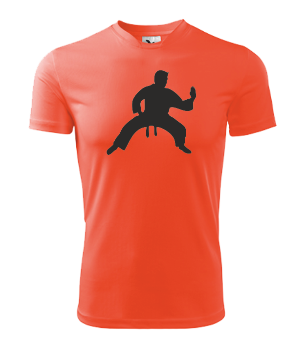 Tričko pánské/dětské s KARATISTOU Barva: fluorescenční oranžová, Velikost: XL
