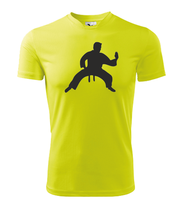 Tričko pánské/dětské s KARATISTOU Barva: fluorescenční žlutá, Velikost: 2XL