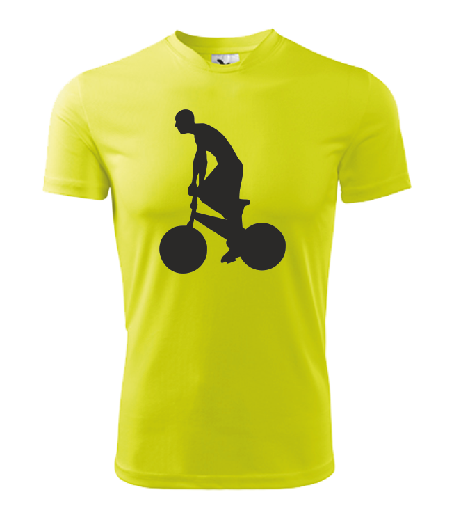 Tričko pánské/dětské s CYKLISTOU Barva: fluorescenční žlutá, Velikost: L