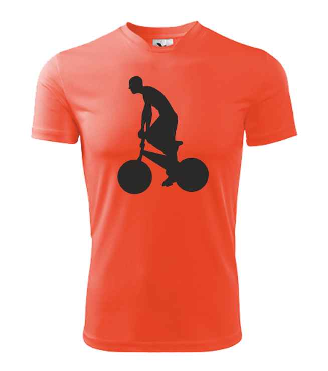 Tričko pánské/dětské s CYKLISTOU Barva: fluorescenční oranžová, Velikost: XL