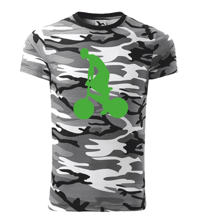 Tričko pánské/dětské s CYKLISTOU Barva: camouflage gray, Velikost: 146 cm/10 let