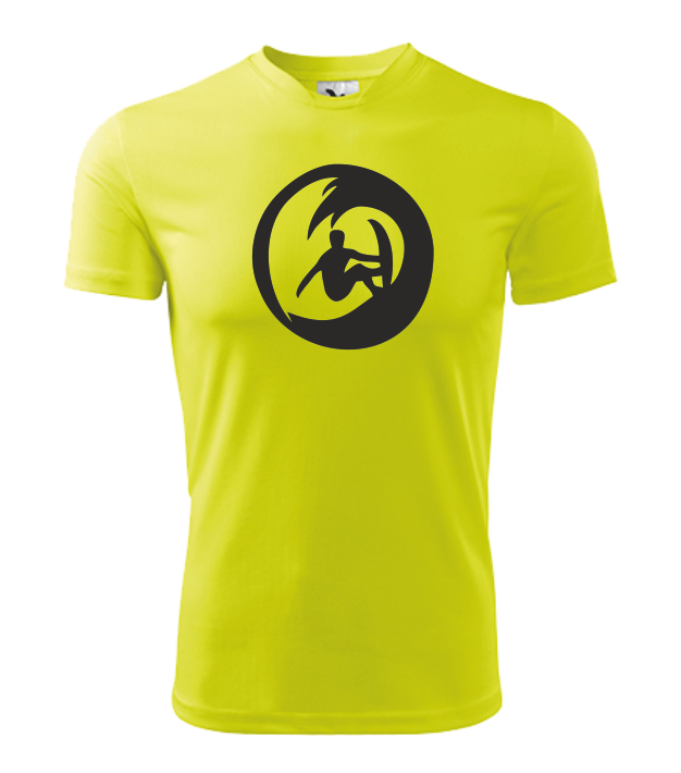 Tričko pánské/dětské se SURFAŘEM Barva: fluorescenční žlutá, Velikost: 3XL