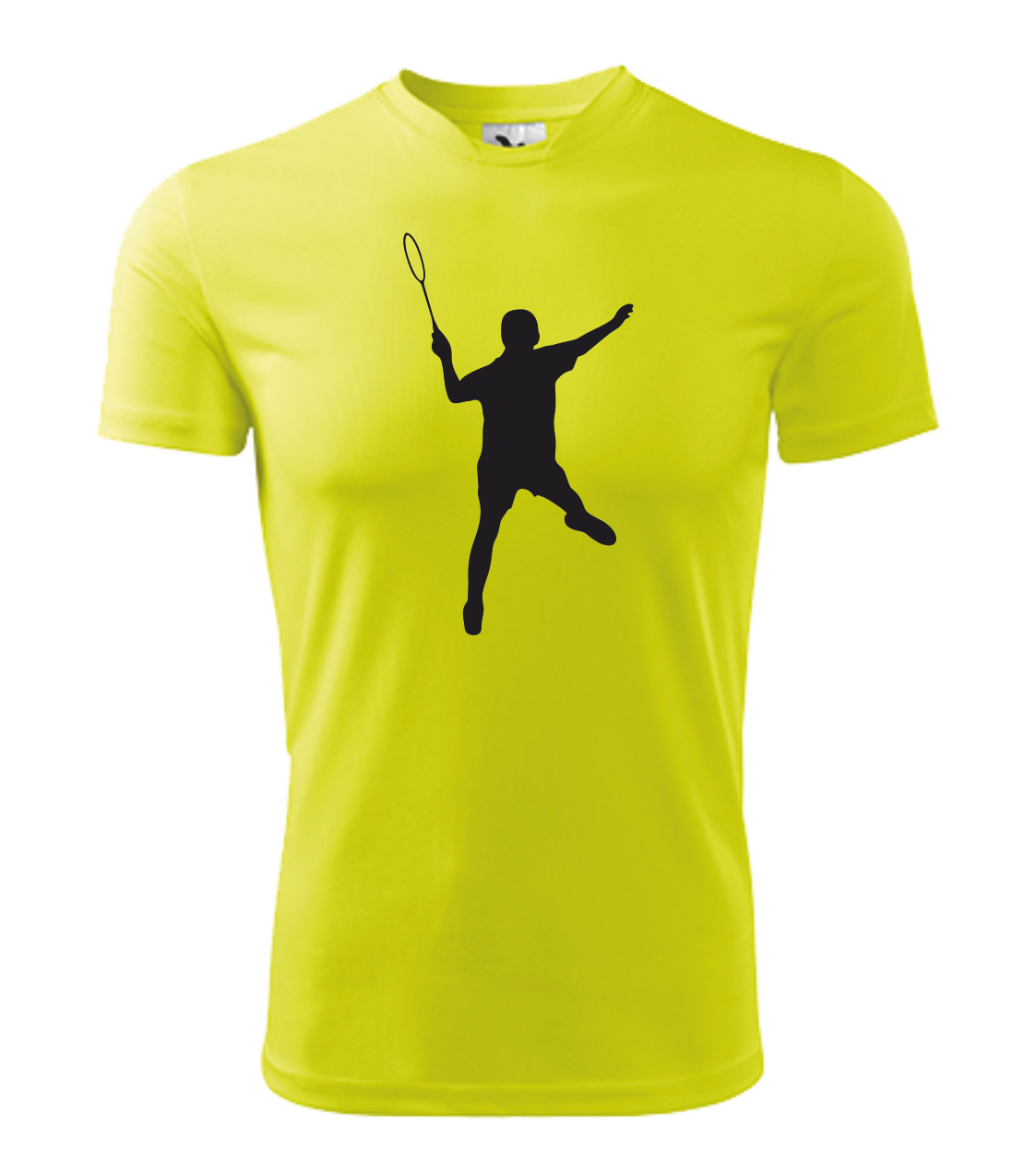 Tričko pánské/dětské s BADMINTONISTOU Barva: fluorescenční žlutá, Velikost: XL