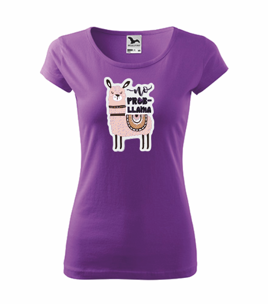Dámské tričko s NO PROB-LLAMA 2 Barva: fialová, Velikost: M
