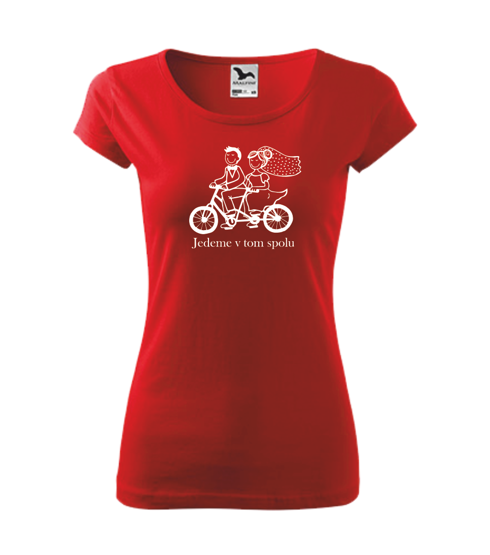 Dámské tričko s JEDEME V TOM SPOLU Barva: červená, Velikost: XL